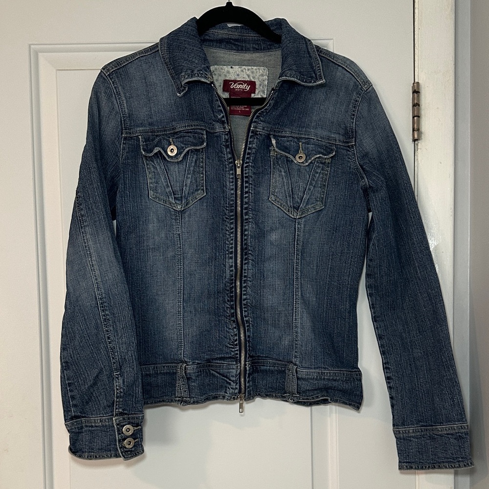 Vanity Jeans Classic Blue Zip Jean Jacket
